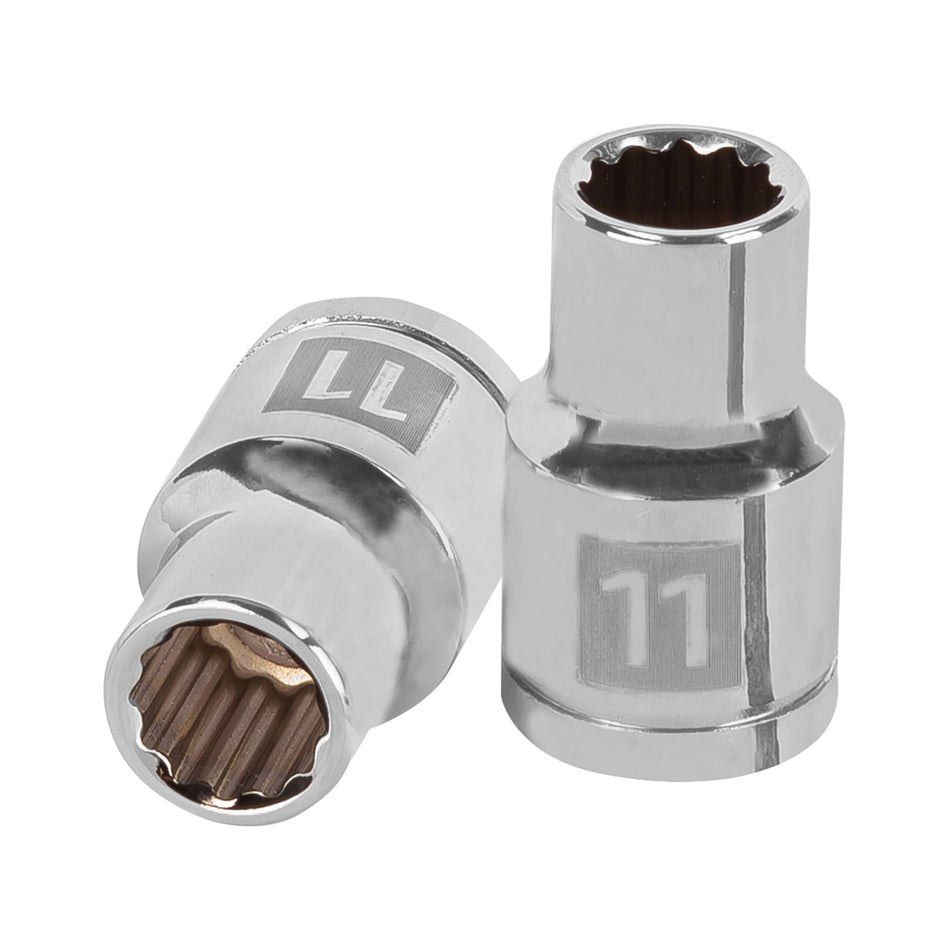 Dado de 11 mm, 12 puntas, cuadro 1/2', Truper Caja con 6, 13525