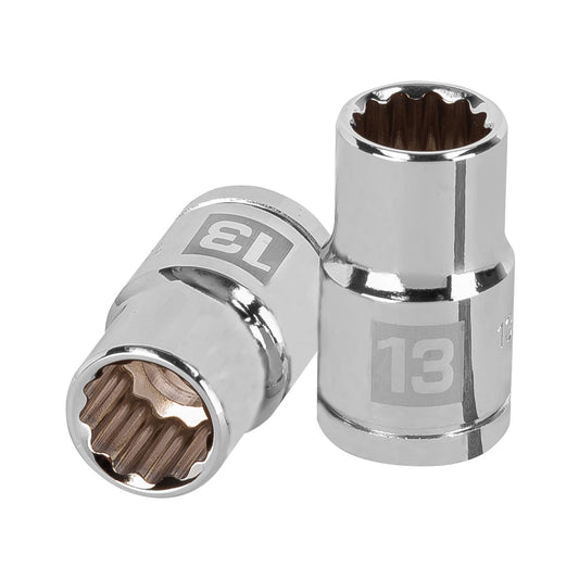 Dado de 13 mm, 12 puntas, cuadro 1/2', Truper Caja con 6, 13527