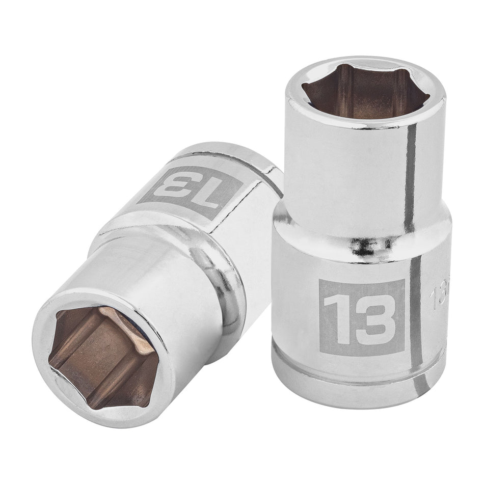 Dado de 13 mm, 6 puntas, cuadro 1/2', Truper Caja con 6, 13263
