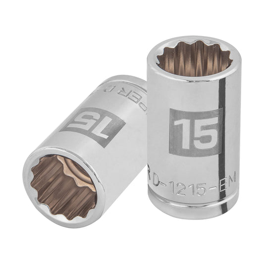 Dado de 15 mm, 12 puntas, cuadro 1/2', Truper Caja con 6, 13529