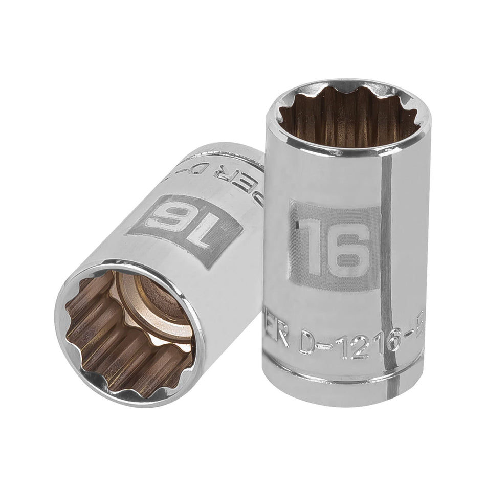 Dado de 16 mm, 12 puntas, cuadro 1/2', Truper Caja con 6, 13530
