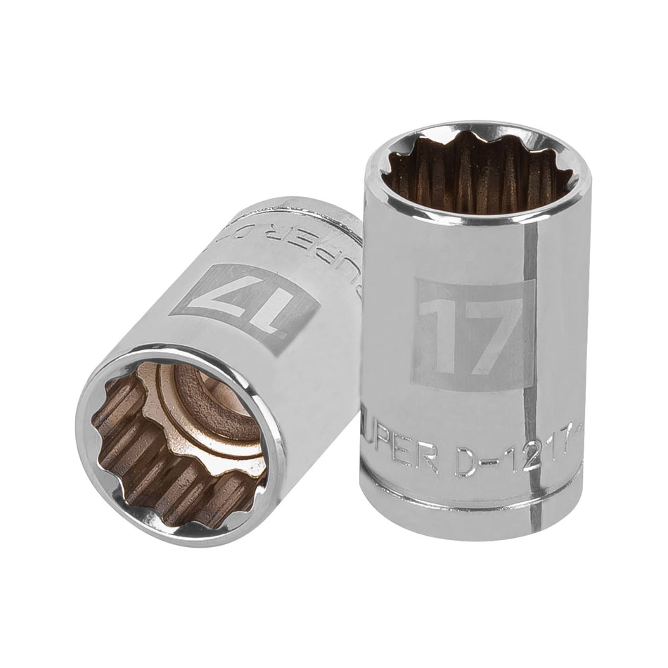 Dado de 17 mm, 12 puntas, cuadro 1/2', Truper Caja con 6, 13531