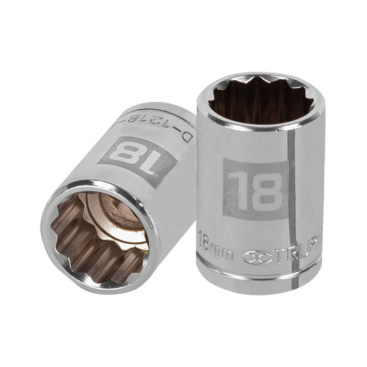 Dado de 18 mm, 12 puntas, cuadro 1/2', Truper Caja con 6, 13532