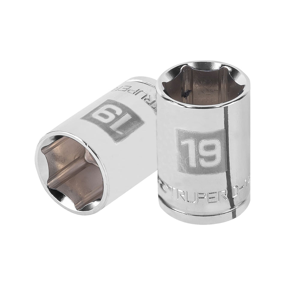 Dado de 19 mm, 6 puntas, cuadro 1/2', Truper Caja con 6, 13269