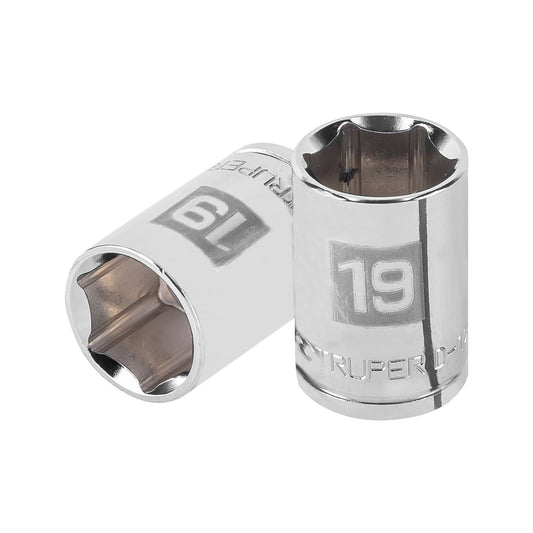 Dado de 19 mm, 6 puntas, cuadro 1/2', Truper Caja con 6, 13269