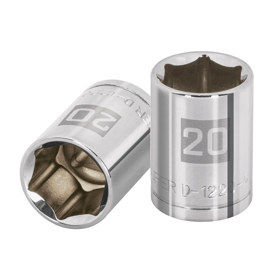 Dado de 20 mm, 6 puntas, cuadro 1/2', Truper Caja con 6, 13270
