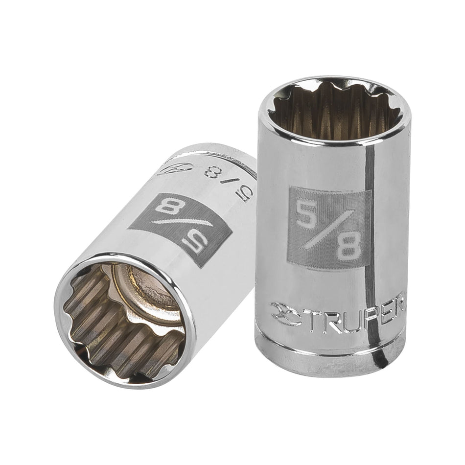 Dado de 5/8', 12 puntas, cuadro 1/2', Truper Caja con 6, 13304