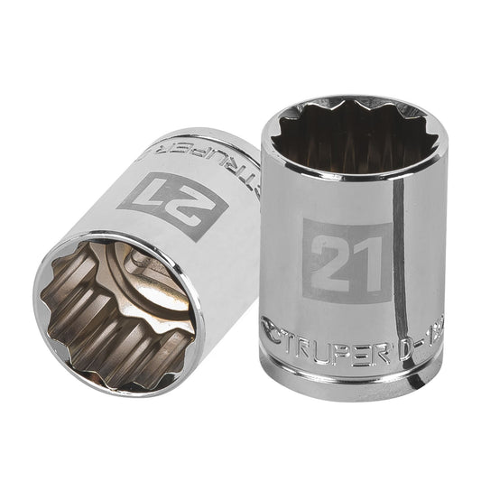 Dado de 21 mm, 12 puntas, cuadro 1/2', Truper Caja con 6, 13535