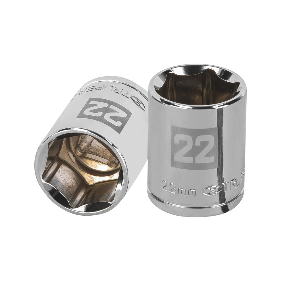 Dado de 22 mm, 6 puntas, cuadro 1/2', Truper Caja con 6, 13272
