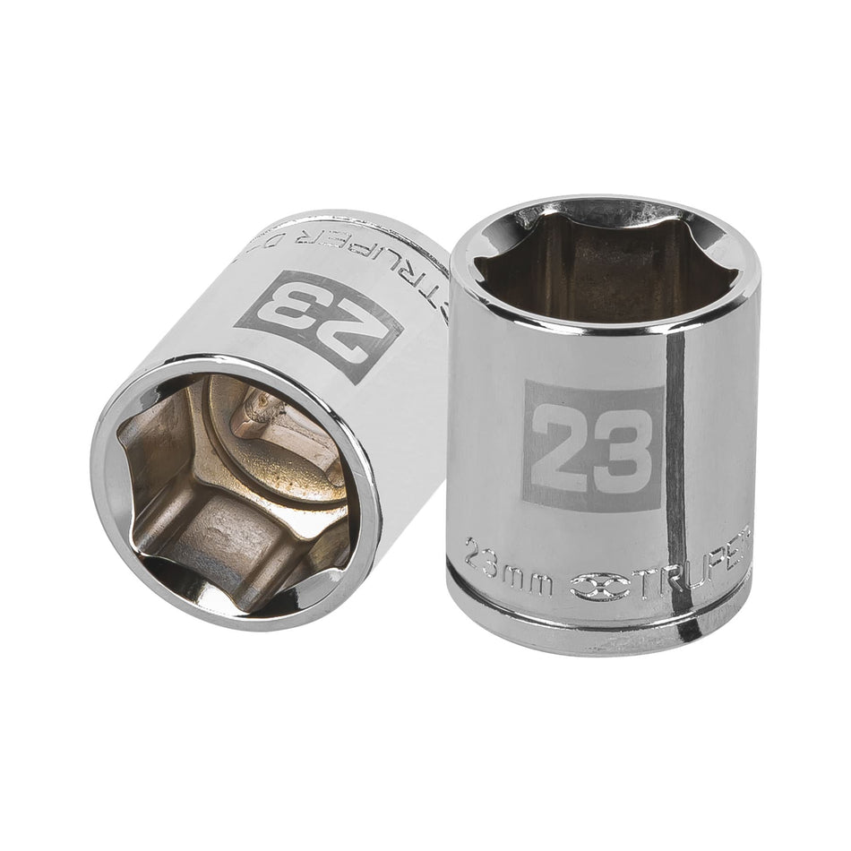 Dado de 23 mm, 6 puntas, cuadro 1/2', Truper Caja con 6, 13273