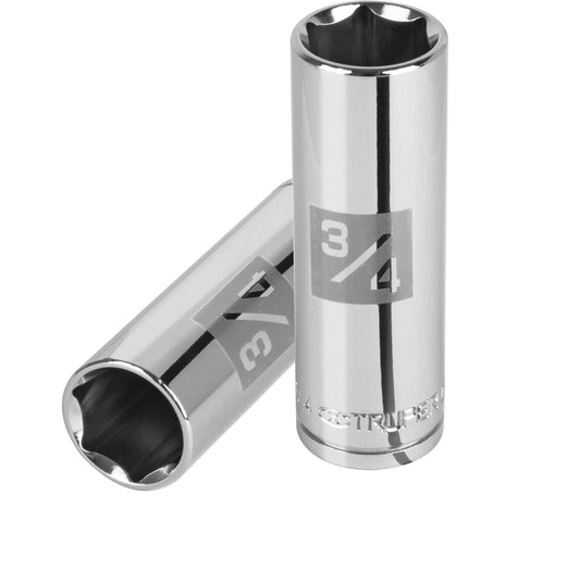 Dado largo de 3/4', 6 puntas, cuadro 1/2', Truper Caja con 6, 13329