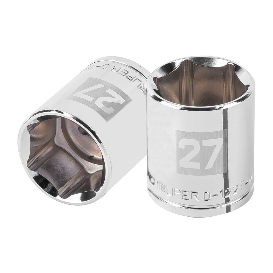 Dado de 27 mm, 6 puntas, cuadro 1/2', Truper Caja con 6, 101007
