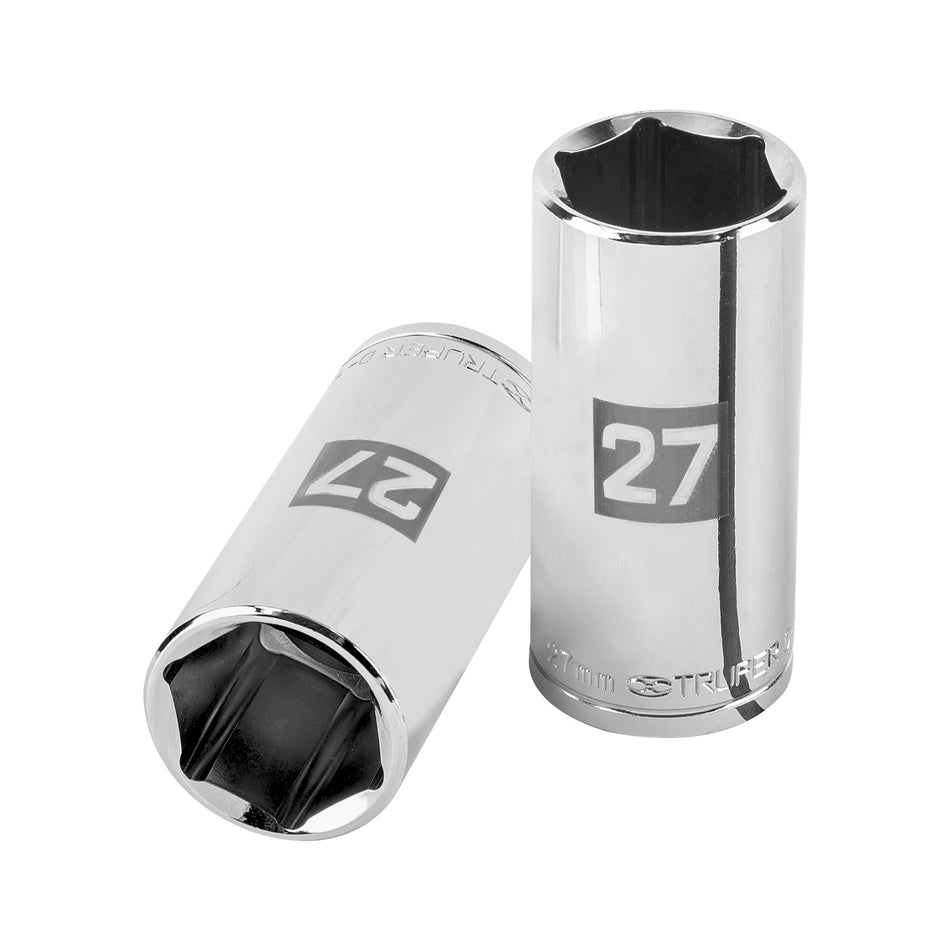 Dado largo de 27 mm, 6 puntas, cuadro 1/2', Truper Caja con 6, 101015