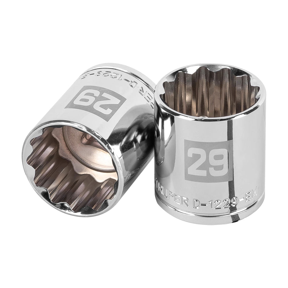 Dado de 29 mm, 12 puntas, cuadro 1/2', Truper Caja con 6, 13543