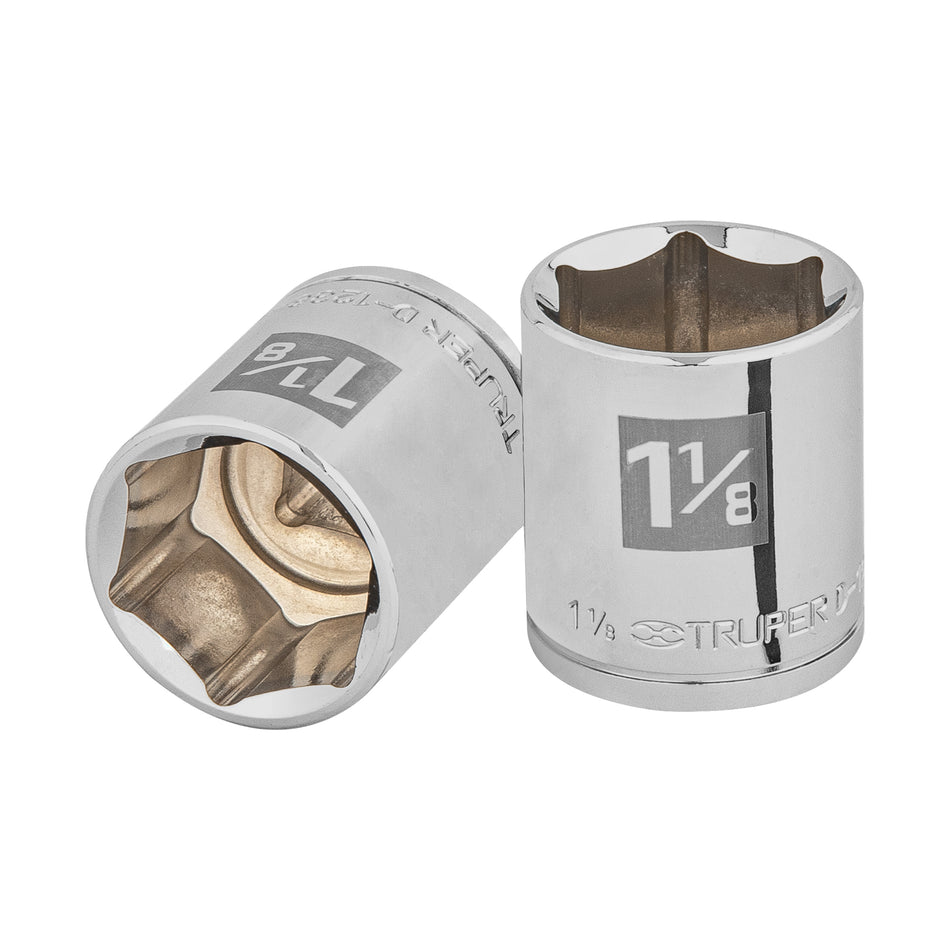 Dado de 1-1/8', 6 puntas, cuadro 1/2', Truper Caja con 6, 13242