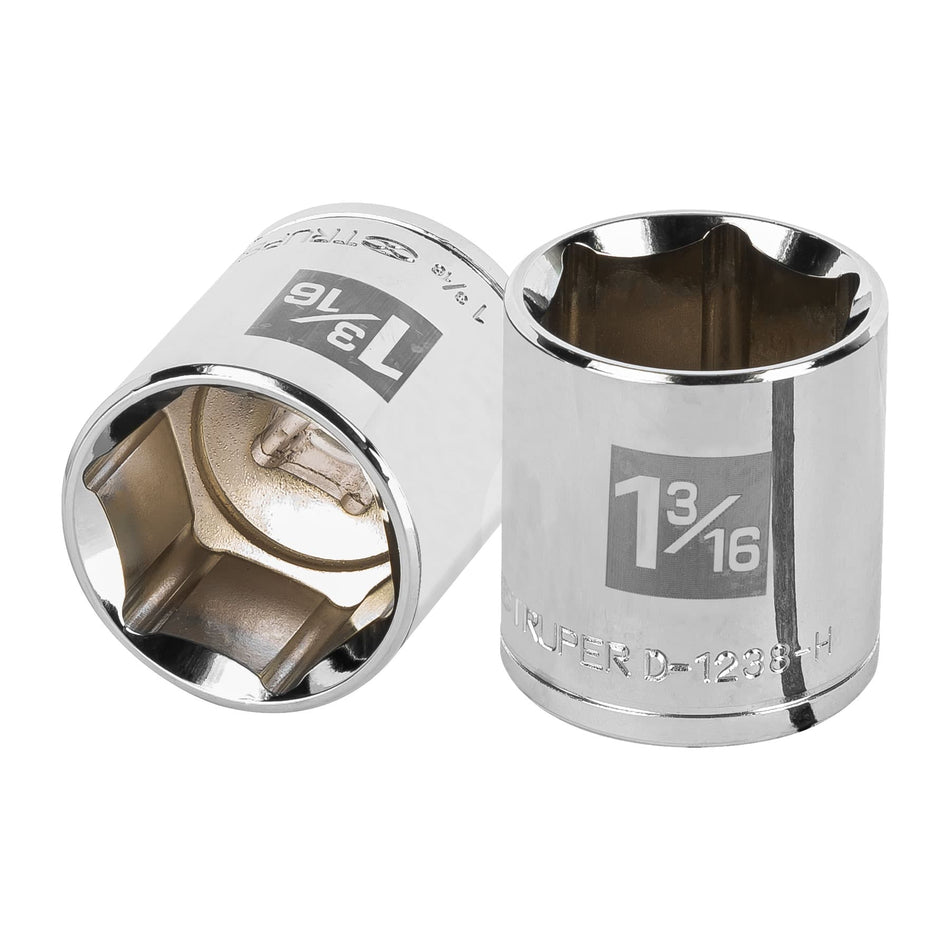Dado de 1-3/16', 6 puntas, cuadro 1/2', Truper Caja con 6, 13243
