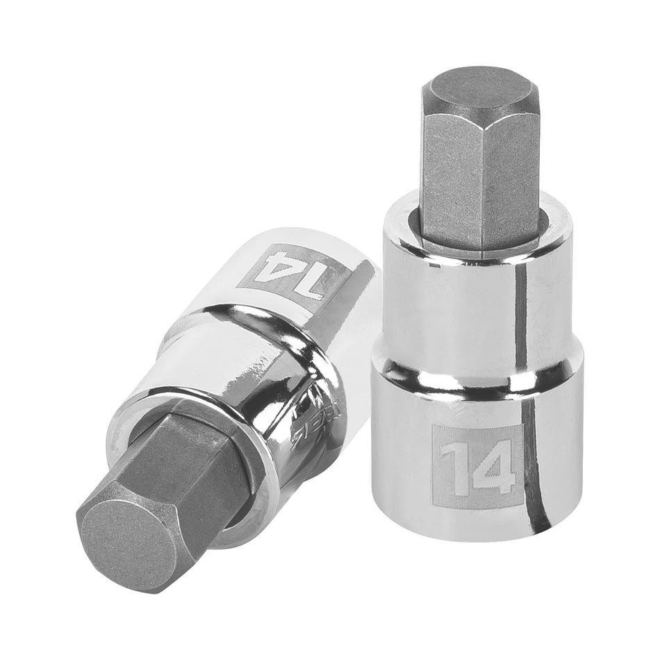 Dado punta hexagonal de 14 mm, cuadro 1/2', Truper Caja con 6, 13285