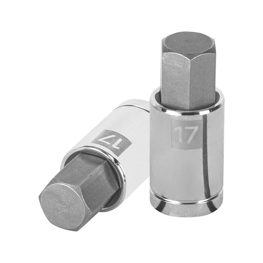 Dado punta hexagonal de 17 mm, cuadro 1/2', Truper Caja con 6, 13286