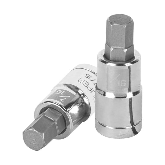 Dado punta hexagonal de 7/16', cuadro 1/2', Truper Caja con 6, 13254