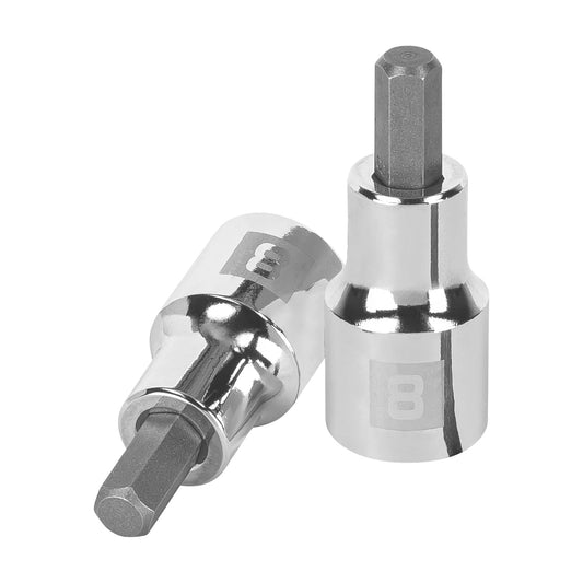 Dado punta hexagonal de 8 mm, cuadro 1/2', Truper Caja con 6, 13282