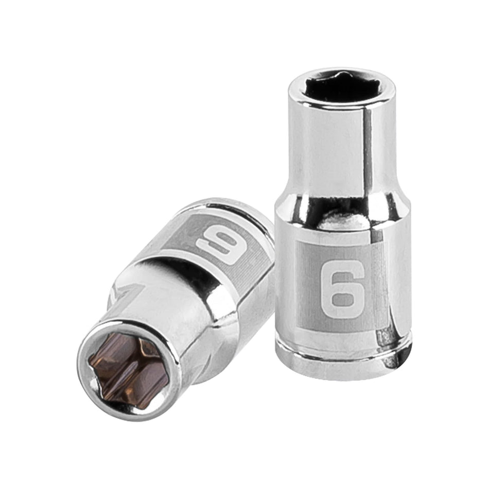 Dado de 6 mm, 6 puntas, cuadro 1/4', Truper Caja con 6, 13168