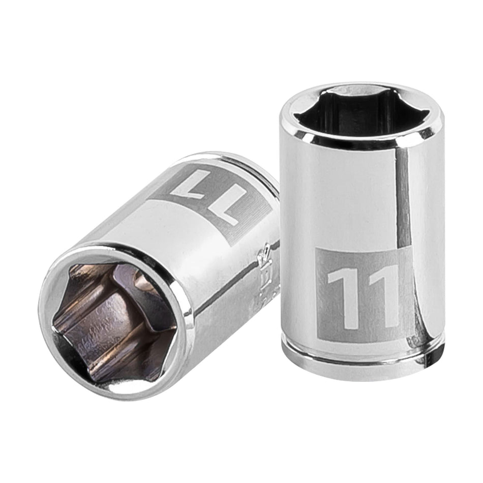 Dado de 11 mm, 6 puntas, cuadro 1/4', Truper Caja con 6, 13173