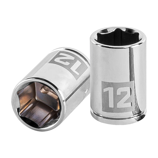 Dado de 12 mm, 6 puntas, cuadro 1/4', Truper Caja con 6, 13174