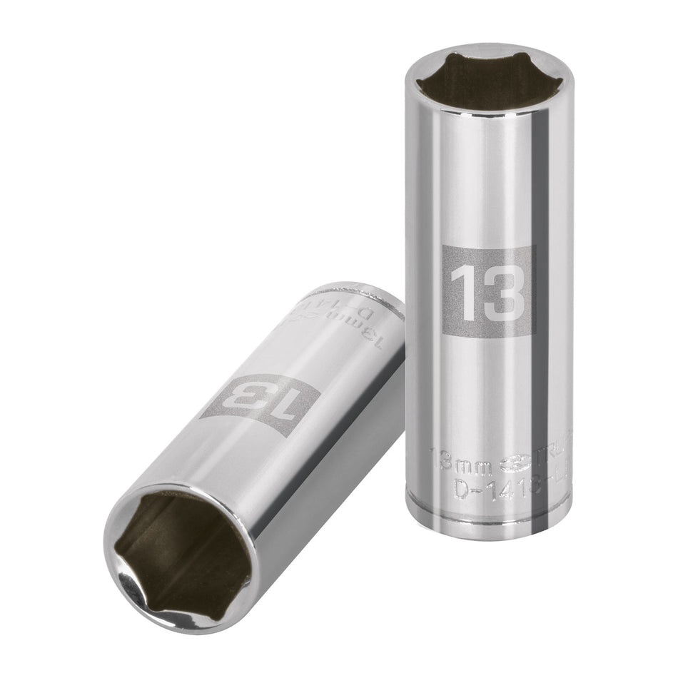 Dado largo de 13 mm, 6 puntas, cuadro 1/4', Truper Caja con 6, 13207