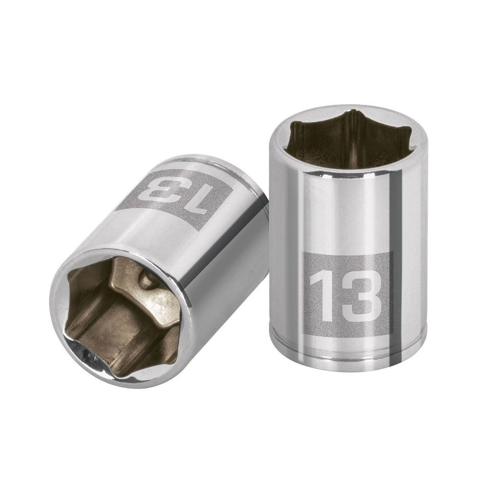 Dado de 13 mm, 6 puntas, cuadro 1/4', Truper Caja con 6, 13175