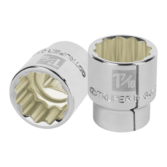 Dado de 1-5/16', 12 puntas, cuadro 3/4', Truper Caja con 3, 13859