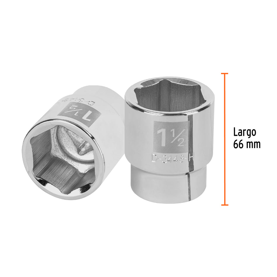 Dado de 1-1/2', 6 puntas, cuadro 3/4', Truper Caja con 3, 13832