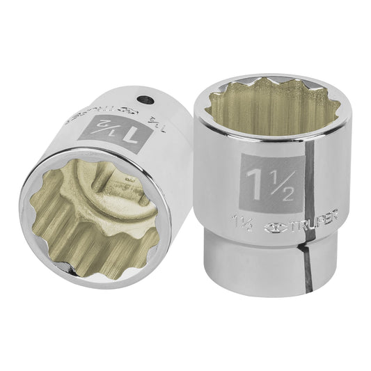 Dado de 1-1/2', 12 puntas, cuadro 3/4', Truper Caja con 3, 13862