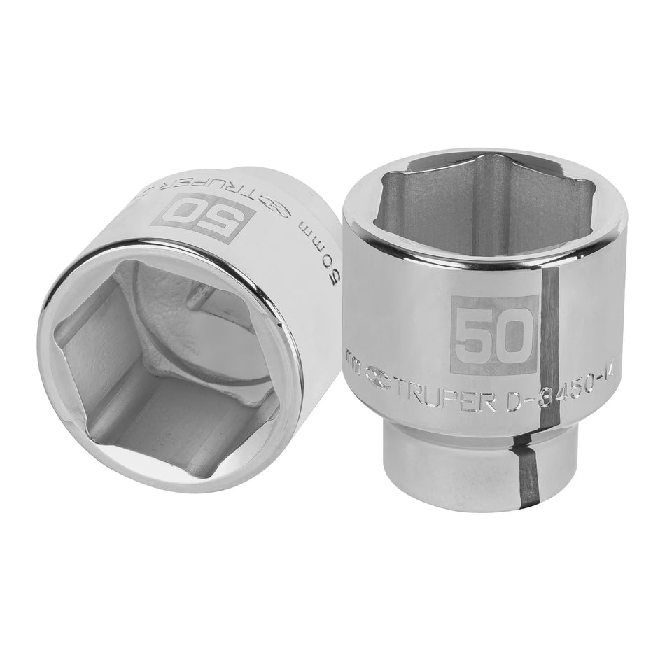 Dado de 50 mm, 6 puntas, cuadro 3/4', Truper Caja con 3, 14997