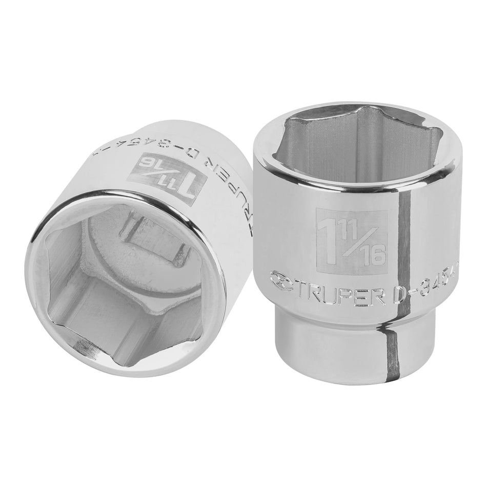 Dado de 1-11/16', 6 puntas, cuadro 3/4', Truper Caja con 3, 13835
