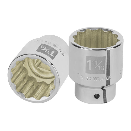 Dado de 1-11/16', 12 puntas, cuadro 3/4', Truper Caja con 3, 13865