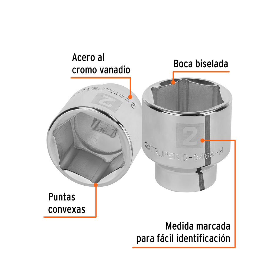 Dado de 2', 6 puntas, cuadro 3/4', Truper Caja con 3, 13840