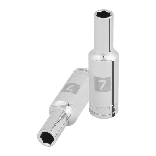 Dado largo de 7 mm, 6 puntas, cuadro 3/8', Truper Caja con 6, 100992