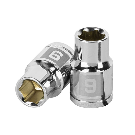 Dado de 9 mm, 6 puntas, cuadro 3/8', Truper Caja con 6, 13673