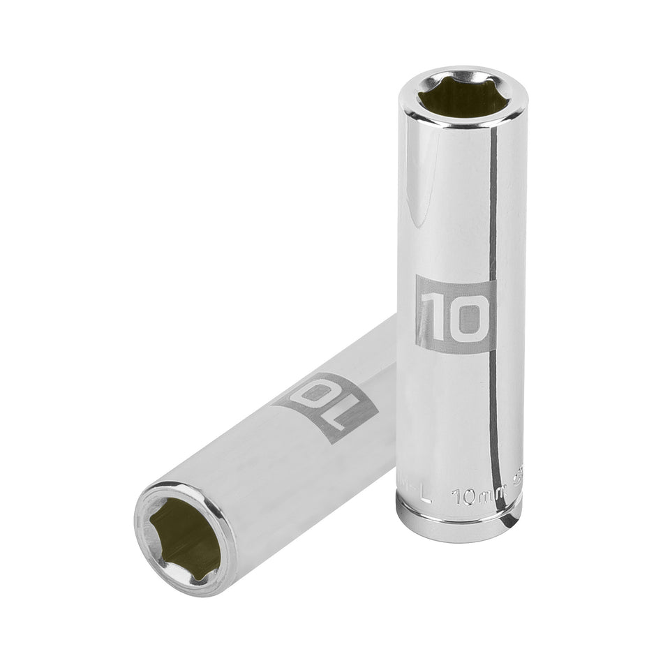 Dado largo de 10 mm, 6 puntas, cuadro 3/8', Truper Caja con 6, 13770