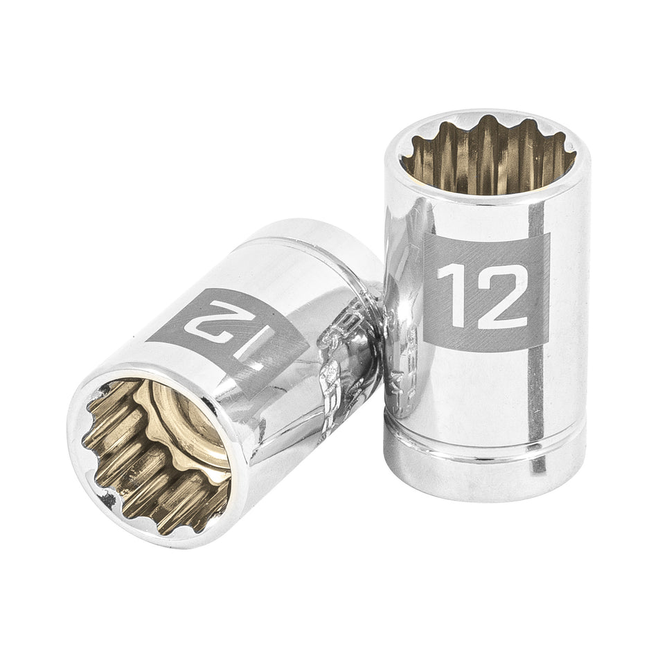 Dado de 12 mm, 12 puntas, cuadro 3/8', Truper Caja con 6, 13632