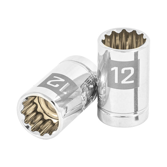 Dado de 12 mm, 12 puntas, cuadro 3/8', Truper Caja con 6, 13632