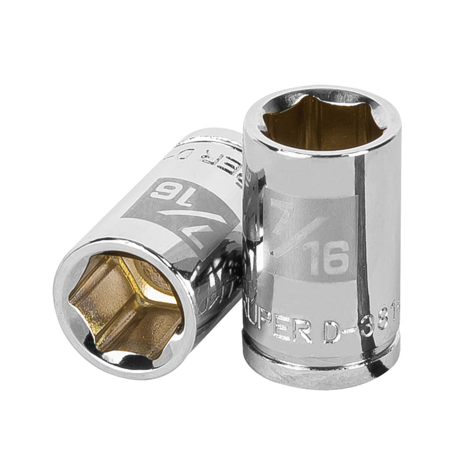 Dado de 7/16', 6 puntas, cuadro 3/8', Truper Caja con 6, 13608