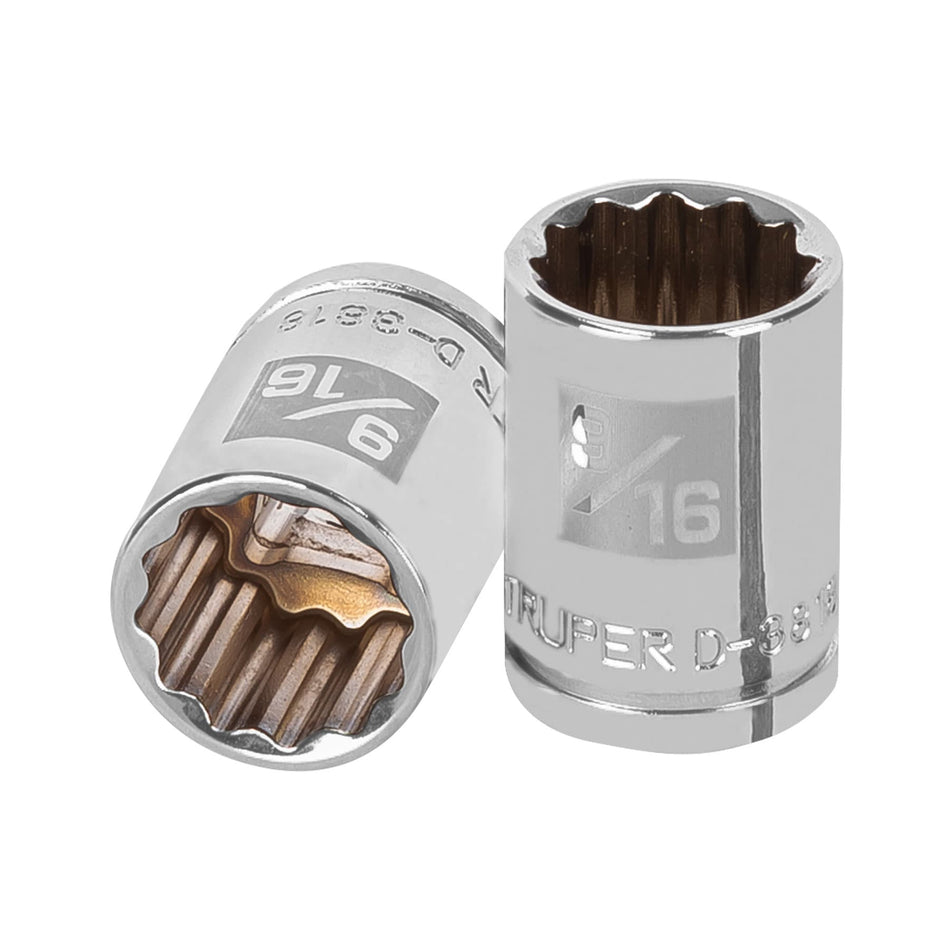Dado de 9/16', 12 puntas, cuadro 3/8', Truper Caja con 6, 13585