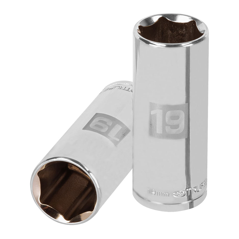 Dado largo de 19 mm, 6 puntas, cuadro 3/8', Truper Caja con 6, 13779