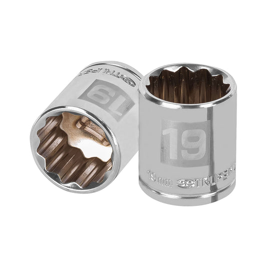 Dado de 19 mm, 12 puntas, cuadro 3/8', Truper Caja con 6, 13639