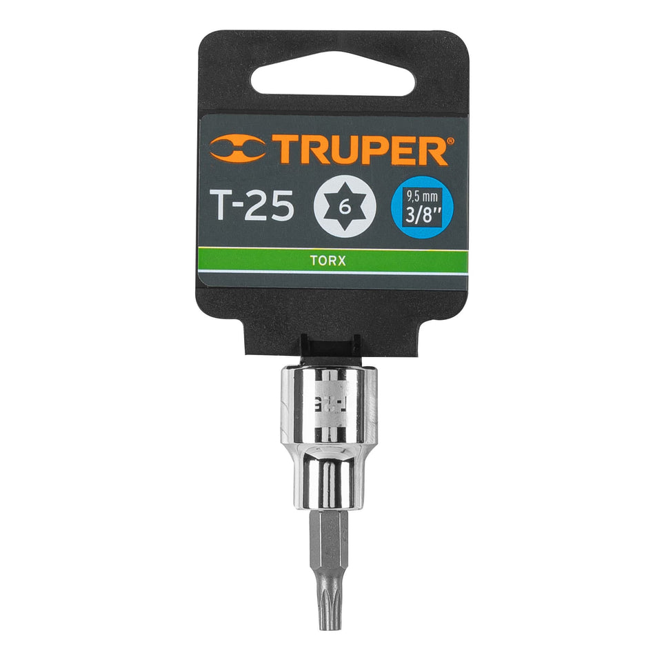 Dado punta torx T-25, cuadro 3/8', Truper Caja con 6, 13571