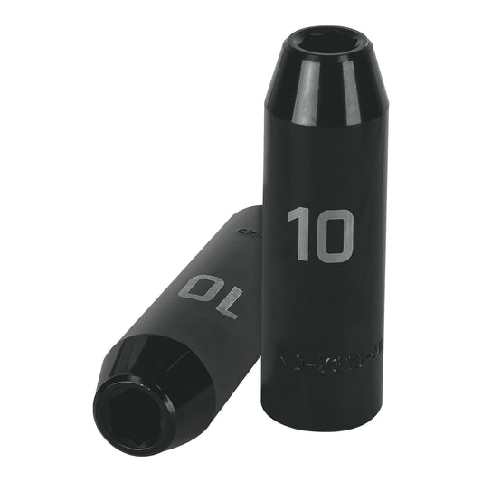 Dado largo cuadro 1/2' de impacto 6 puntas de 10 mm, Truper Caja con 6, 12422