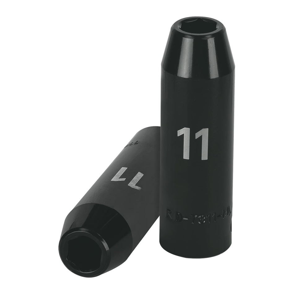 Dado largo cuadro 1/2' de impacto 6 puntas de 11 mm, Truper Caja con 6, 12423