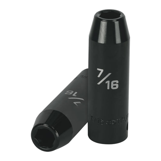 Dado largo impacto de 7/16', 6 puntas, cuadro 1/2', Truper Caja con 6, 13387