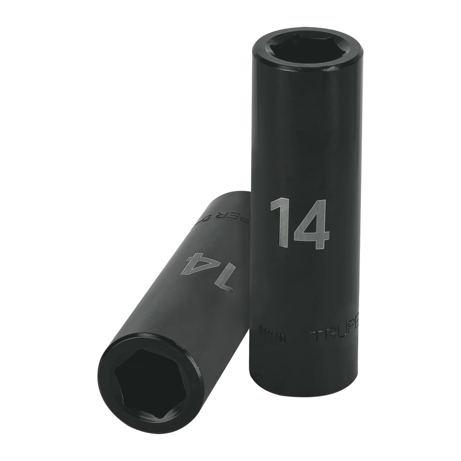 Dado largo cuadro 1/2' de impacto 6 puntas de 14 mm, Truper Caja con 6, 12426